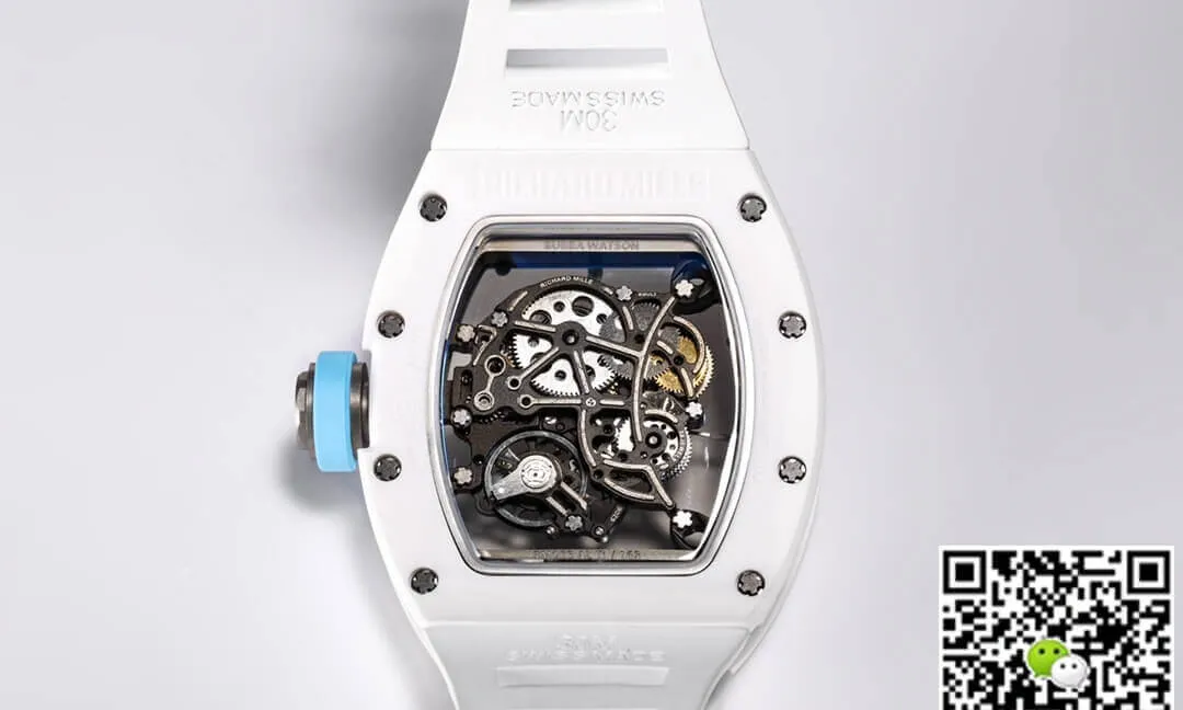 Richard Mille RM-055 BBR Factory 1:1 Best Edition Replica Watch White Skeleton Dial