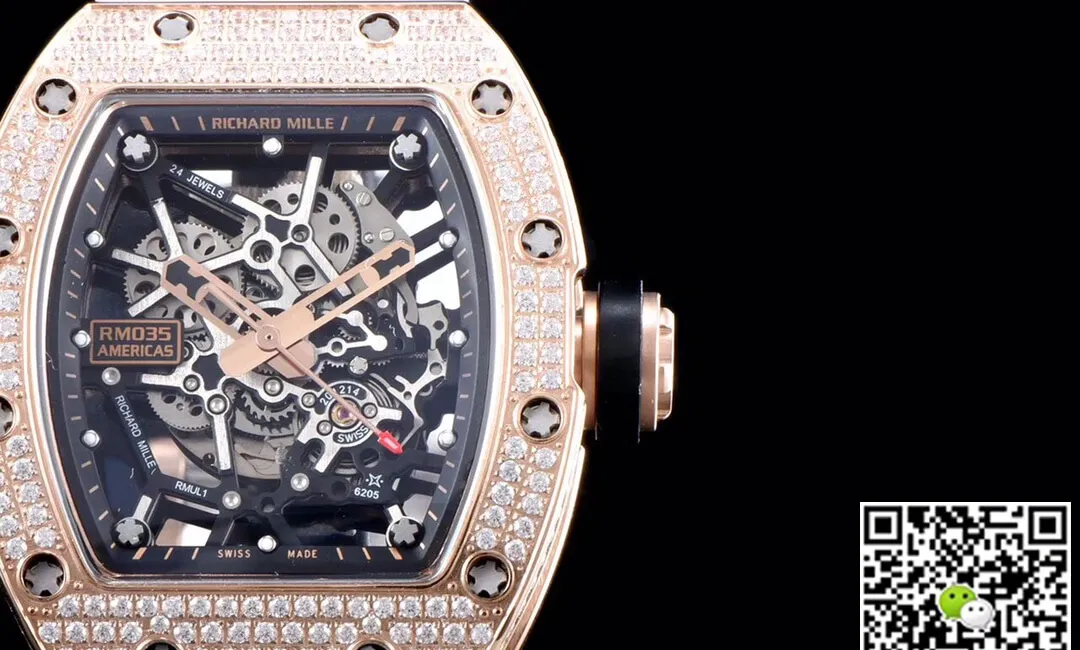 Richard Mille RM035 Americas KV Factory 1:1 Best Edition Replica Watch Diamond Case