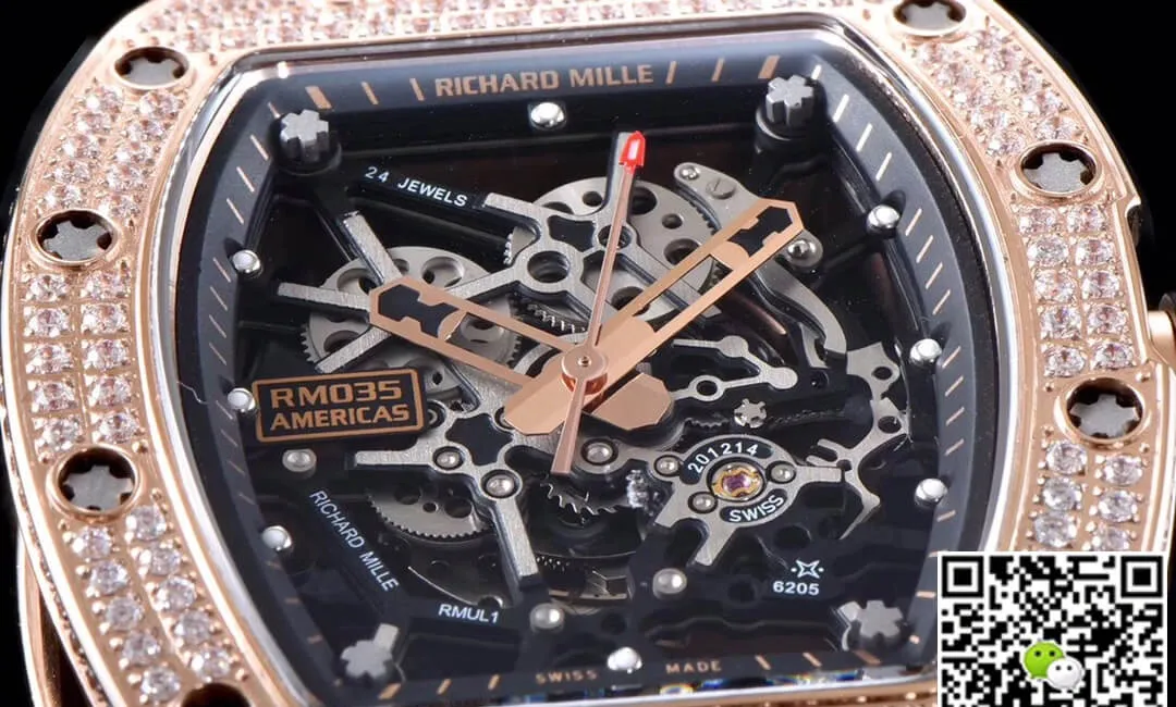 Richard Mille RM035 Americas KV Factory 1:1 Best Edition Replica Watch Diamond Case