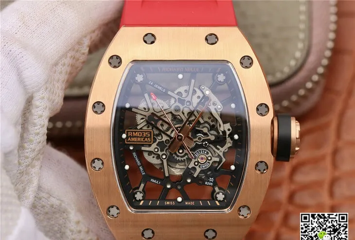 Richard Mille RM035 Americas KV Factory 1:1 Best Edition Replica Watch Rubber Strap