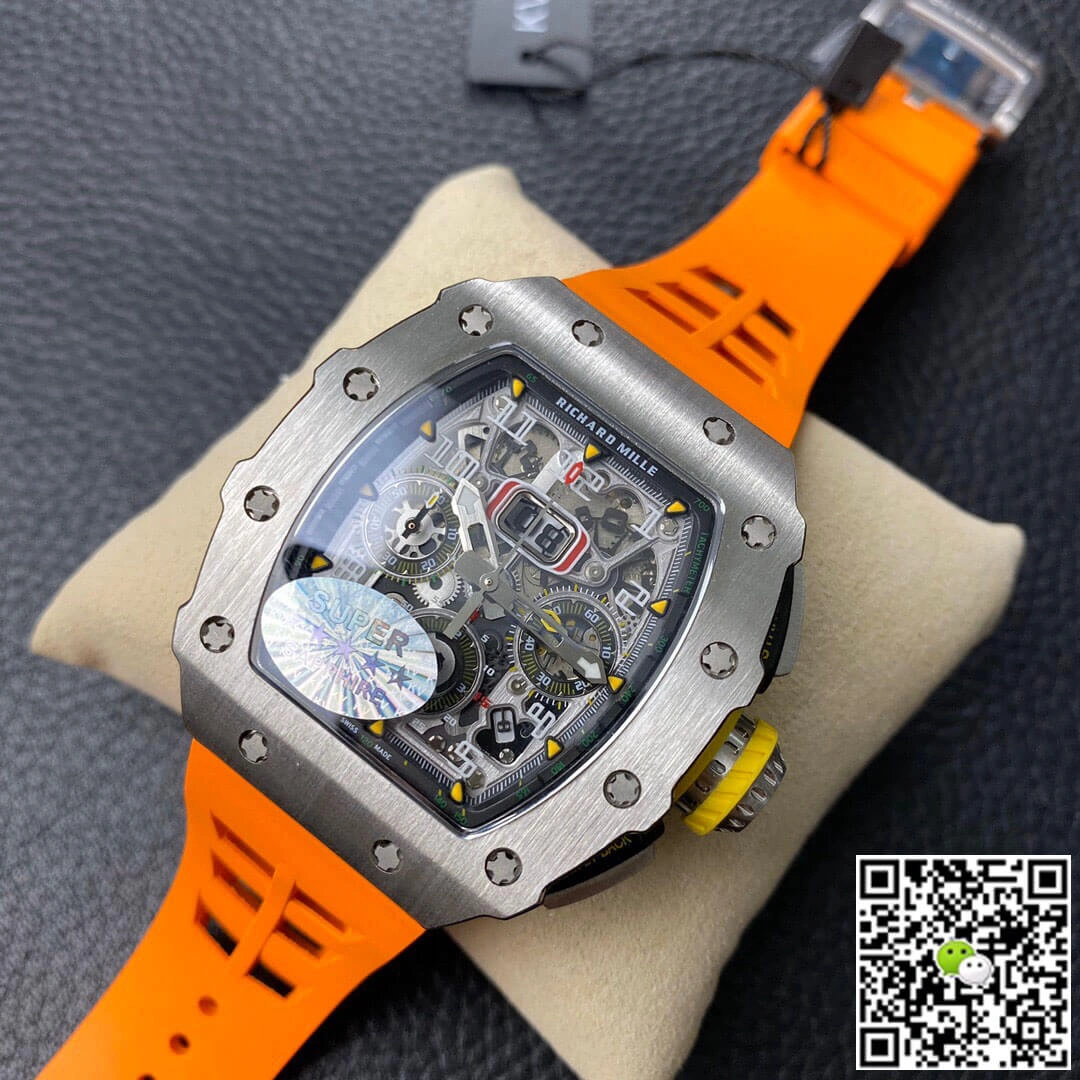 Richard Mille RM11-03 KV Factory 1:1 Best Edition Replica Watch Orange Rubber Strap