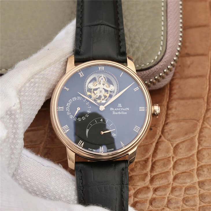 Blancpain Villeret 6025-3642-55B JB Factory 1:1 Best Edition Replica Watch Black Dial