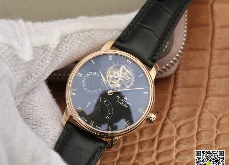 Blancpain Villeret 6025-3642-55B JB Factory 1:1 Best Edition Replica Watch Black Dial