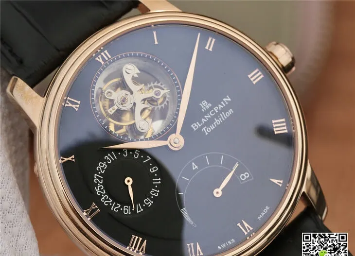 Blancpain Villeret 6025-3642-55B JB Factory 1:1 Best Edition Replica Watch Black Dial