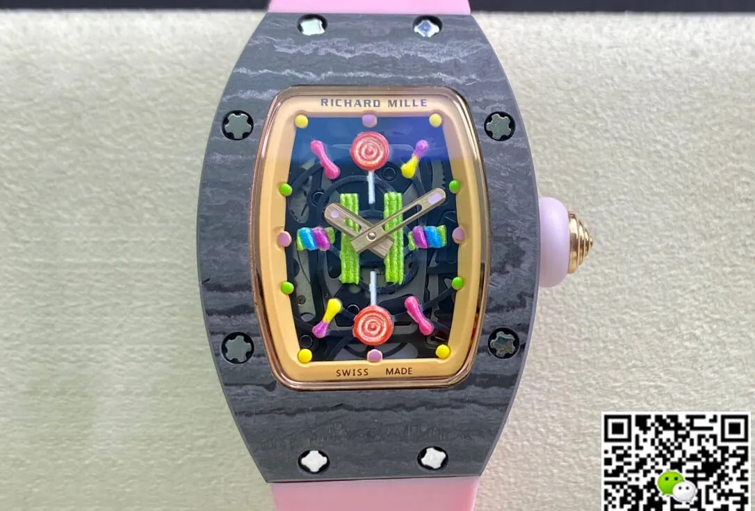 Richard Mille RM-07 Bon Bon RM Factory 1:1 Best Edition Replica Watch Pink Rubber Strap