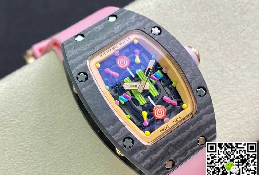 Richard Mille RM-07 Bon Bon RM Factory 1:1 Best Edition Replica Watch Pink Rubber Strap