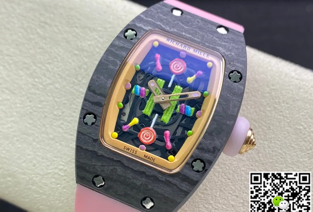 Richard Mille RM-07 Bon Bon RM Factory 1:1 Best Edition Replica Watch Pink Rubber Strap