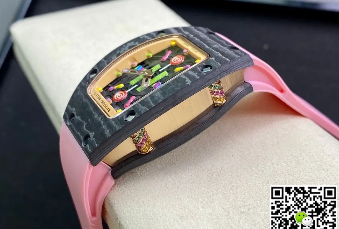 Richard Mille RM-07 Bon Bon RM Factory 1:1 Best Edition Replica Watch Pink Rubber Strap
