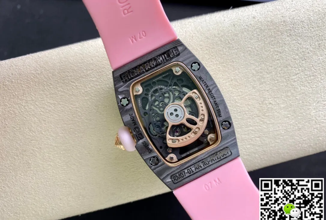 Richard Mille RM-07 Bon Bon RM Factory 1:1 Best Edition Replica Watch Pink Rubber Strap