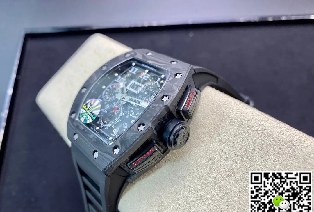 Richard Mille RM011 KV Factory 1:1 Best Edition Replica Watch Carbon Fiber Rubber Strap
