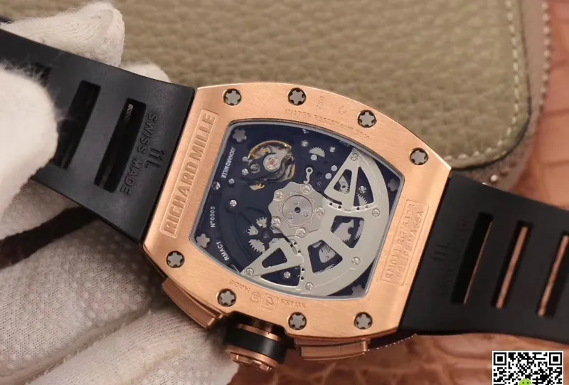 Richard Mille RM011 RG 5423 KV Factory 1:1 Best Edition Replica Watch Black Rubber Strap