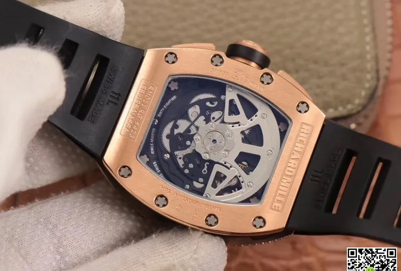 Richard Mille RM011 RG 5423 KV Factory 1:1 Best Edition Replica Watch Black Rubber Strap