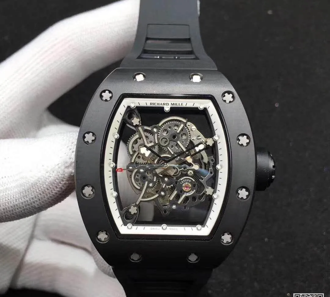 Richard Mille RM055 KV Factory 1:1 Best Edition Replica Watch Swiss ETA8215 Black Strap