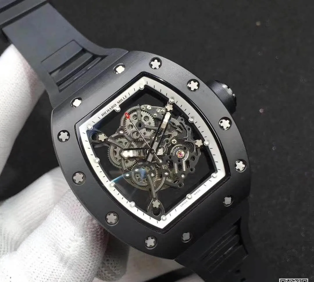 Richard Mille RM055 KV Factory 1:1 Best Edition Replica Watch Swiss ETA8215 Black Strap
