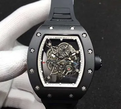 Richard Mille RM055 KV Factory 1:1 Best Edition Replica Watch Swiss ETA8215 Black Strap
