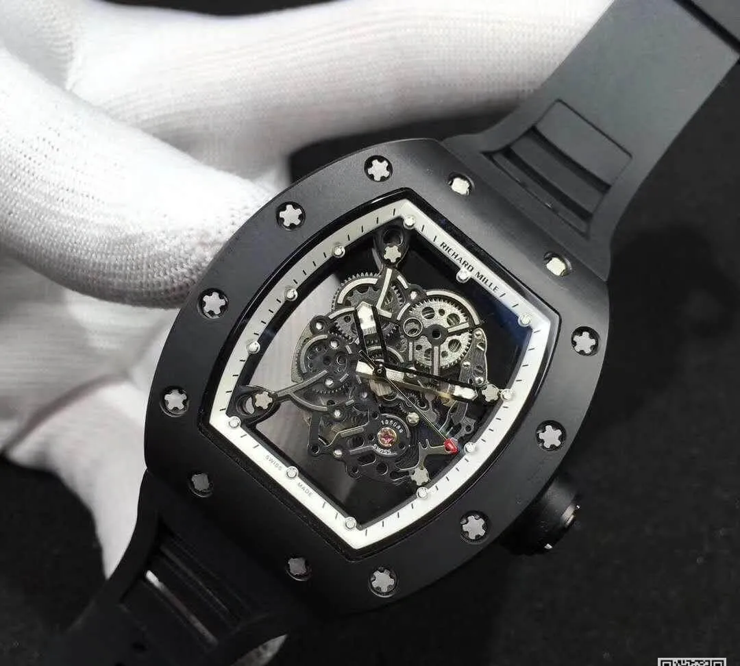 Richard Mille RM055 KV Factory 1:1 Best Edition Replica Watch Swiss ETA8215 Black Strap