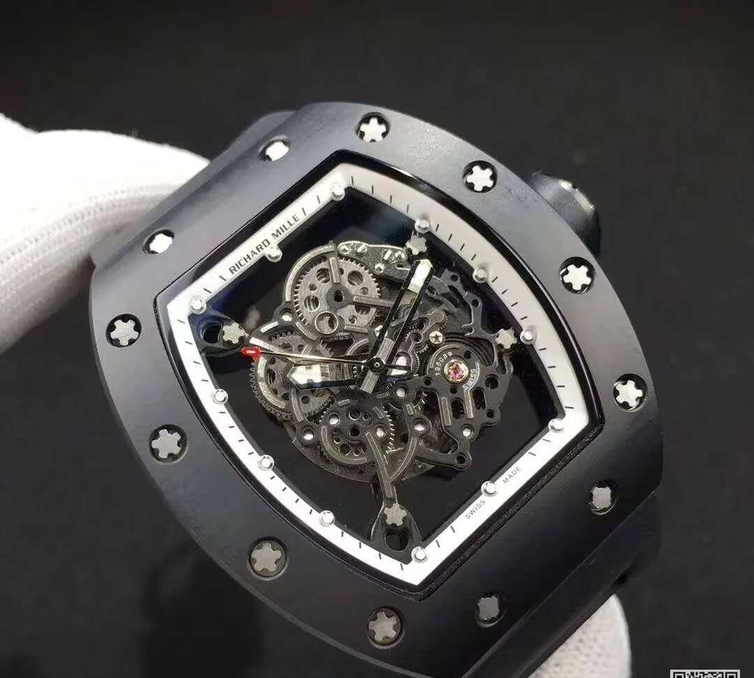 Richard Mille RM055 KV Factory 1:1 Best Edition Replica Watch Swiss ETA8215 Black Strap