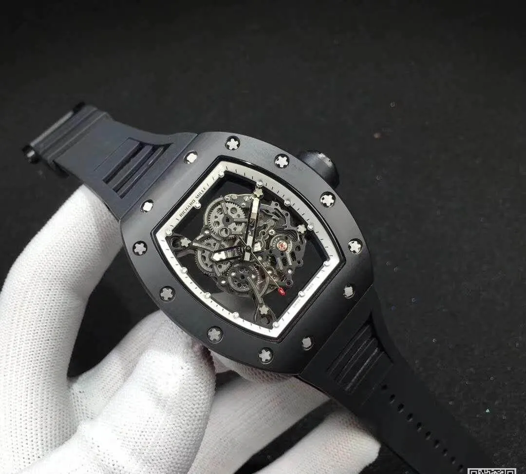 Richard Mille RM055 KV Factory 1:1 Best Edition Replica Watch Swiss ETA8215 Black Strap