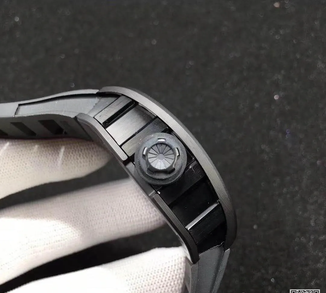 Richard Mille RM055 KV Factory 1:1 Best Edition Replica Watch Swiss ETA8215 Black Strap