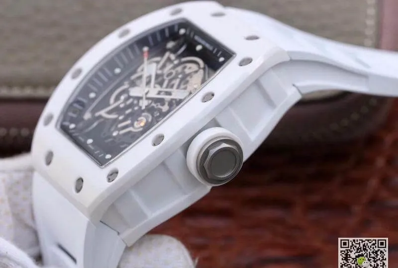 Richard Mille RM055 KV Factory 1:1 Best Edition Replica Watch Swiss ETA8215 White Strap