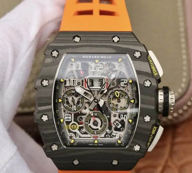 Richard Mille RM11-03 KV Factory 1:1 Best Edition Replica Watch Black Carbon Fiber Case