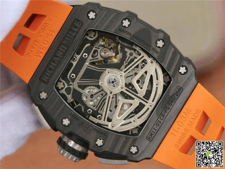 Richard Mille RM11-03 KV Factory 1:1 Best Edition Replica Watch Black Carbon Fiber Case