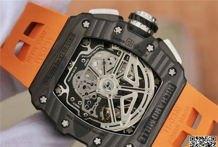 Richard Mille RM11-03 KV Factory 1:1 Best Edition Replica Watch Black Carbon Fiber Case