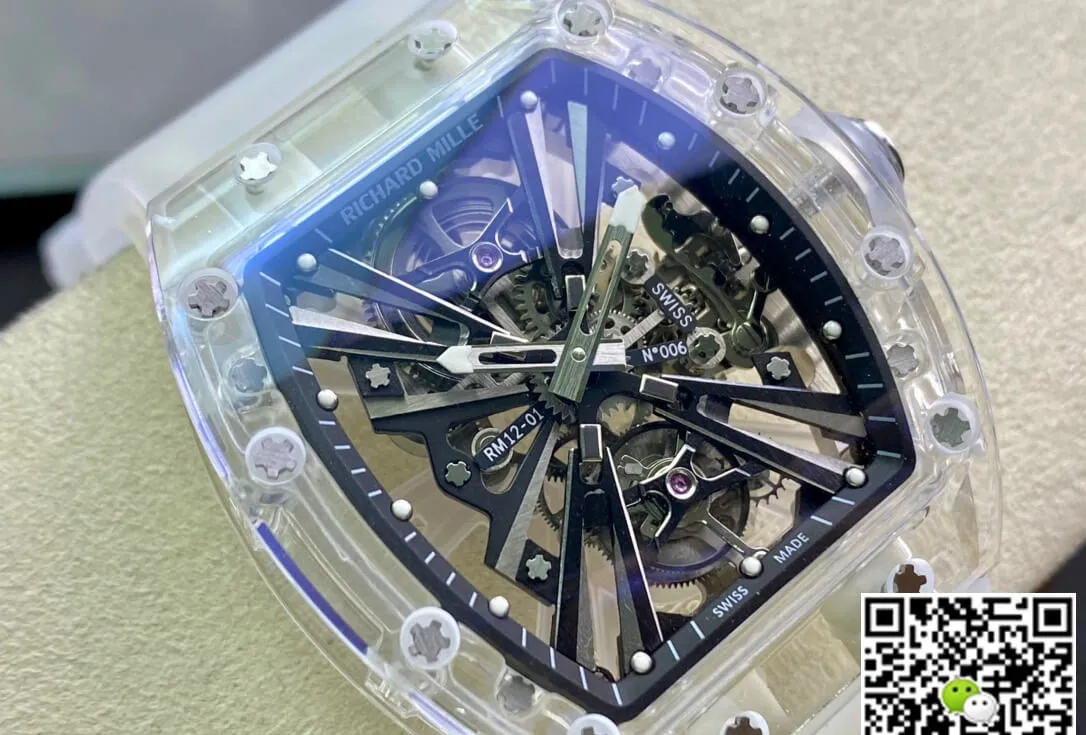 Richard Mille RM12-01 RM Factory 1:1 Best Edition Replica Watch Transparent White Strap