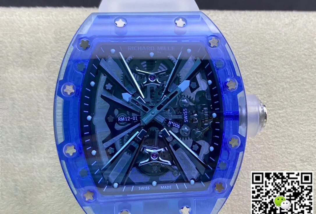 Richard Mille RM12-01 RM Factory 1:1 Best Edition Replica Watch White Transparent Strap