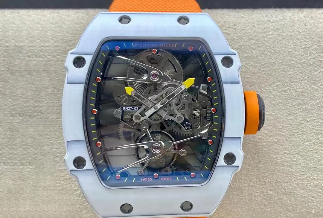 Richard Mille RM27-02 RM Factory 1:1 Best Edition Replica Watch Tourbillon Orange Strap
