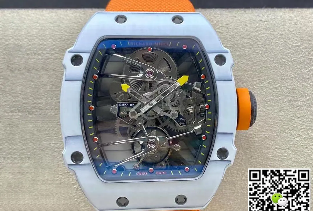 Richard Mille RM27-02 RM Factory 1:1 Best Edition Replica Watch Tourbillon Orange Strap