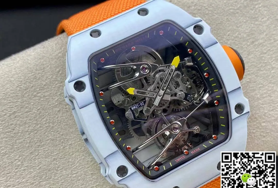 Richard Mille RM27-02 RM Factory 1:1 Best Edition Replica Watch Tourbillon Orange Strap