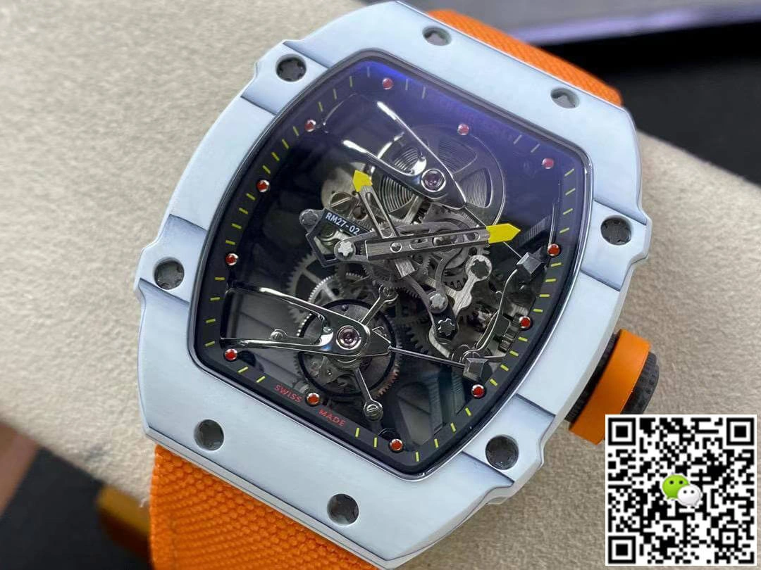 Richard Mille RM27-02 RM Factory 1:1 Best Edition Replica Watch Tourbillon Orange Strap