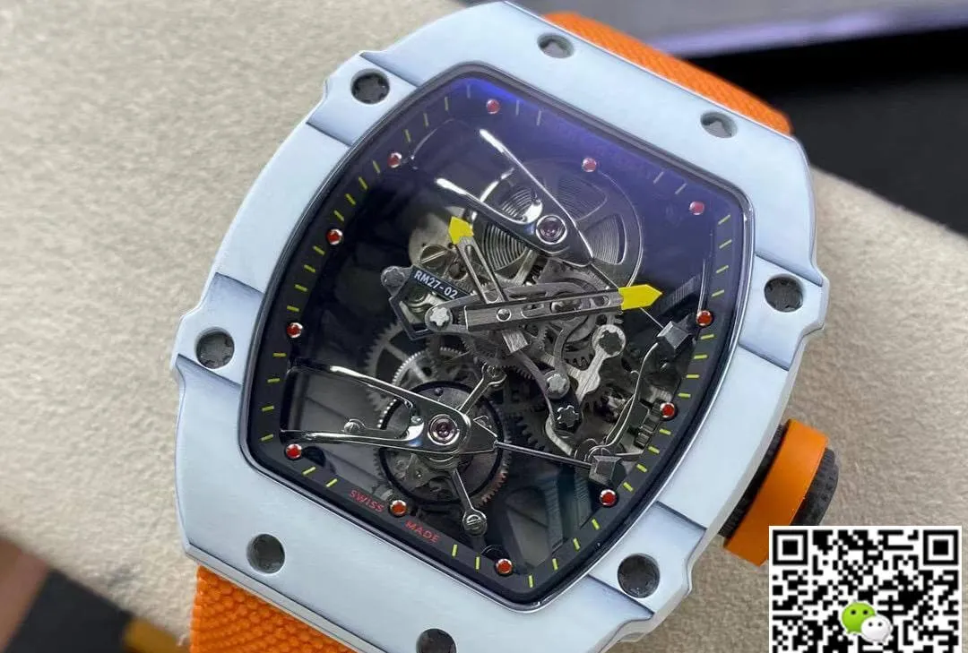 Richard Mille RM27-02 RM Factory 1:1 Best Edition Replica Watch Tourbillon Orange Strap