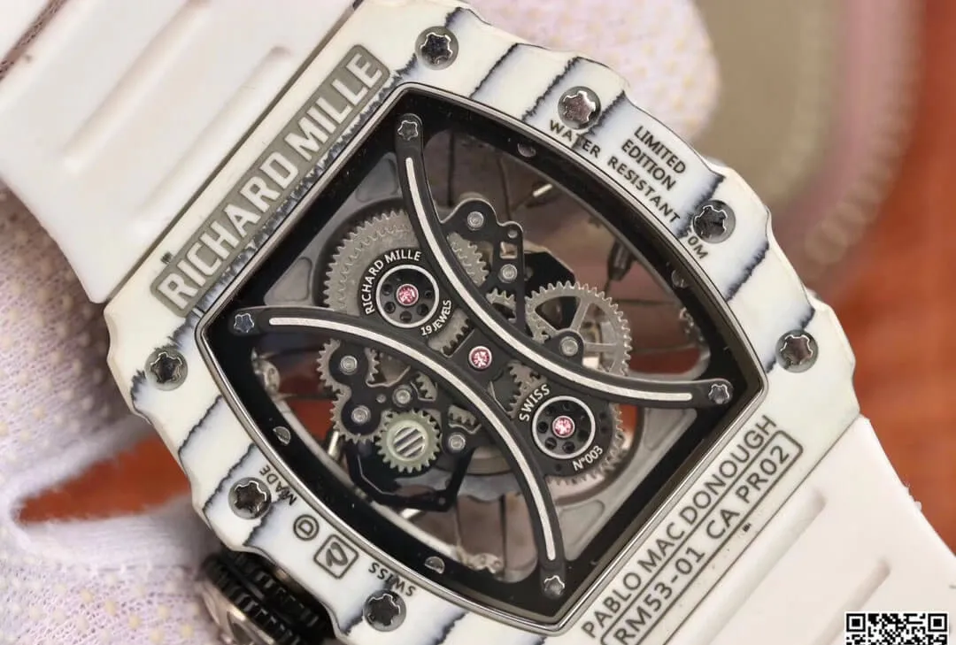 Richard Mille RM53-01 KV Factory 1:1 Best Edition Replica Watch White Carbon Fiber Case