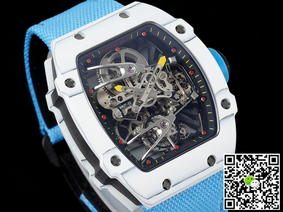 Richard Mille RM27-02 Rafael Nadal Tourbillon RM Factory 1:1 Best Edition Replica Watch Blue Strap Skeleton Dial