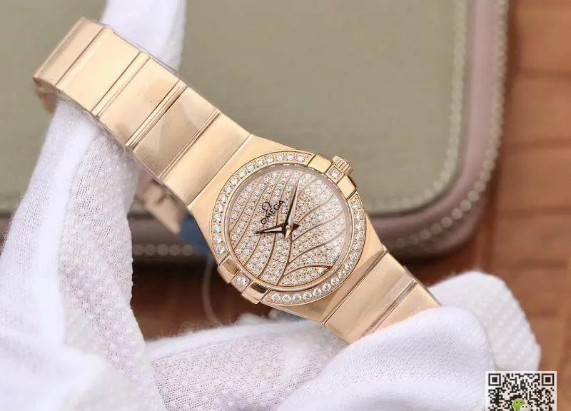 Omega Constellation 27mm Quartz Ladies 18K Rosegold TW Factory 1:1 Best Edition Replica Watch Swiss Eta Quartz 1376