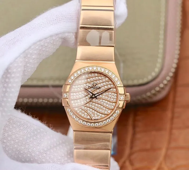 Omega Constellation 27mm Quartz Ladies 18K Rosegold TW Factory 1:1 Best Edition Replica Watch Swiss Eta Quartz 1376