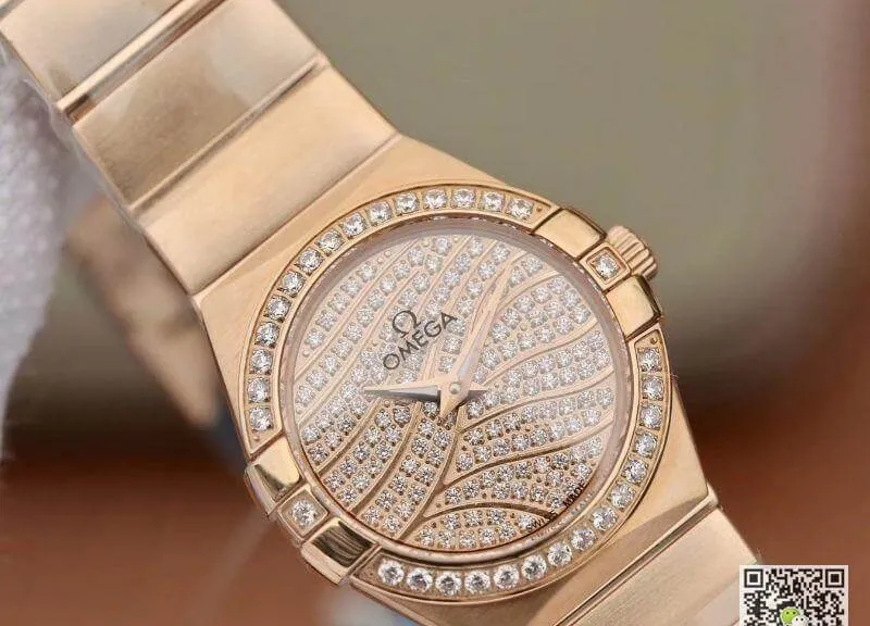 Omega Constellation 27mm Quartz Ladies 18K Rosegold TW Factory 1:1 Best Edition Replica Watch Swiss Eta Quartz 1376