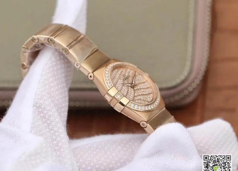 Omega Constellation 27mm Quartz Ladies 18K Rosegold TW Factory 1:1 Best Edition Replica Watch Swiss Eta Quartz 1376