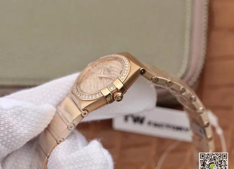 Omega Constellation 27mm Quartz Ladies 18K Rosegold TW Factory 1:1 Best Edition Replica Watch Swiss Eta Quartz 1376