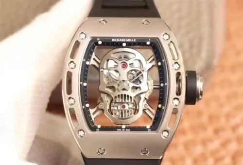 Richard Mille RM052 ZF Factory 1:1 Best Edition Replica Watch Silver Titanium Skull Dial Swiss Manual Mechanical Movement