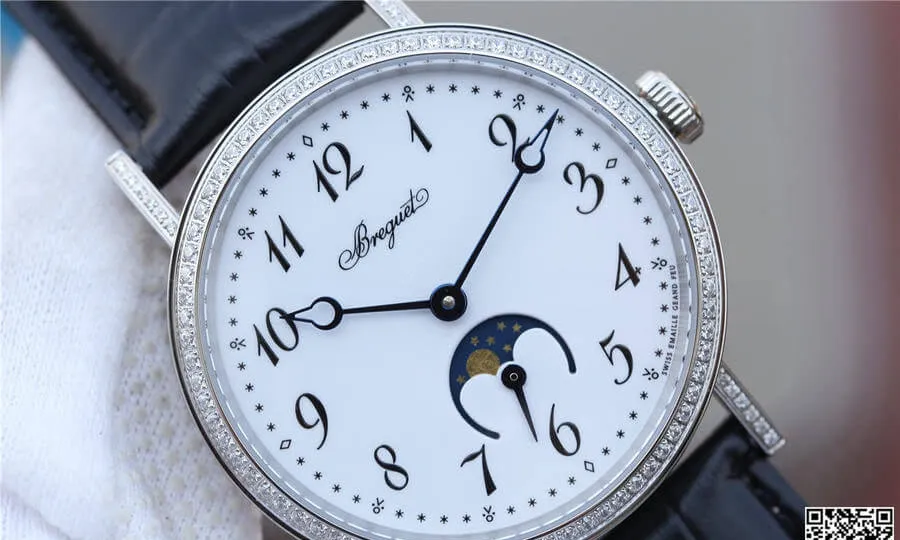 Breguet Classique Moonphase 9088BB 29 964 DD0D TW Factory 1:1 Best Edition Replica Watch Stainless Steel Bezel