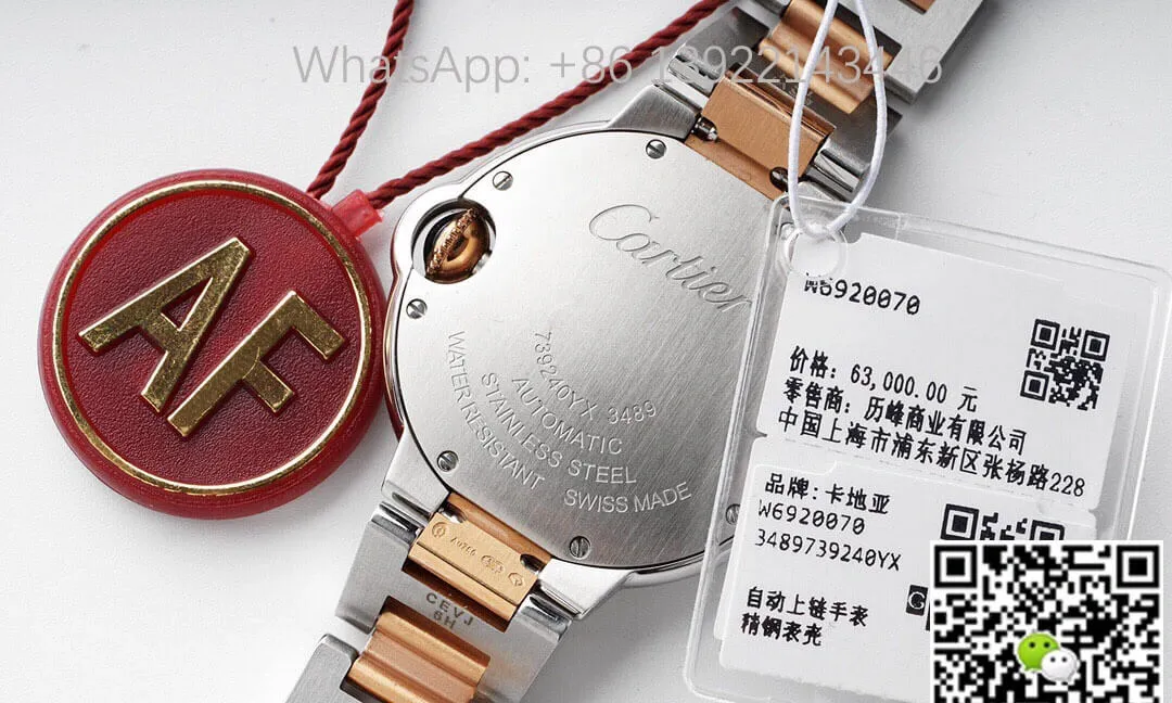 Ballon Bleu De Cartier 33MM W6920070 AF Factory 1:1 Best Edition Replica Watch Stainless Steel