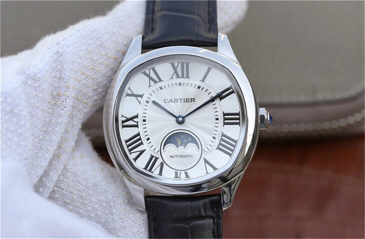 Drive De Cartier Moonphase WSNM0008 1:1 Best Edition Replica Watch Stainless Steel Bezel