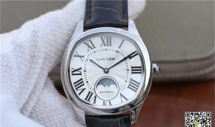 Drive De Cartier Moonphase WSNM0008 1:1 Best Edition Replica Watch Stainless Steel Bezel
