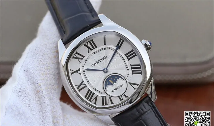 Drive De Cartier Moonphase WSNM0008 1:1 Best Edition Replica Watch Stainless Steel Bezel