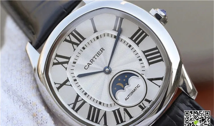 Drive De Cartier Moonphase WSNM0008 1:1 Best Edition Replica Watch Stainless Steel Bezel