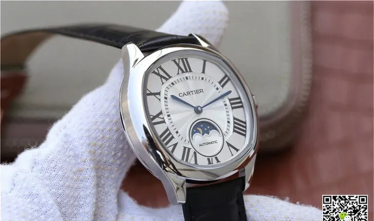 Drive De Cartier Moonphase WSNM0008 1:1 Best Edition Replica Watch Stainless Steel Bezel
