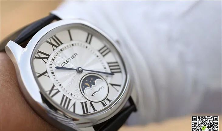Drive De Cartier Moonphase WSNM0008 1:1 Best Edition Replica Watch Stainless Steel Bezel